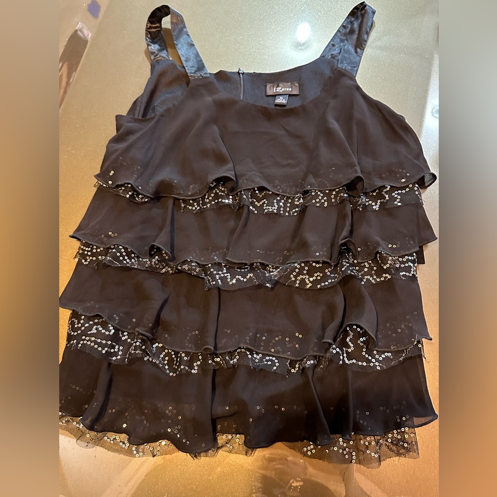 IZ Byer Black Sequin Tank Size XL
